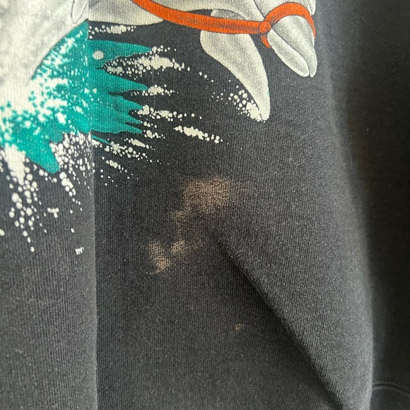 Vintage Black Tasmanian Devil Dolphins Graphic Sweater - Picture 7 of 8